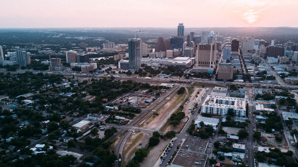 city in texas seen from above