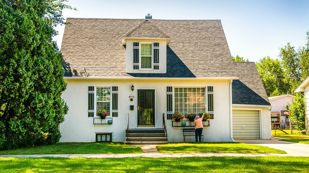 house with landscaping