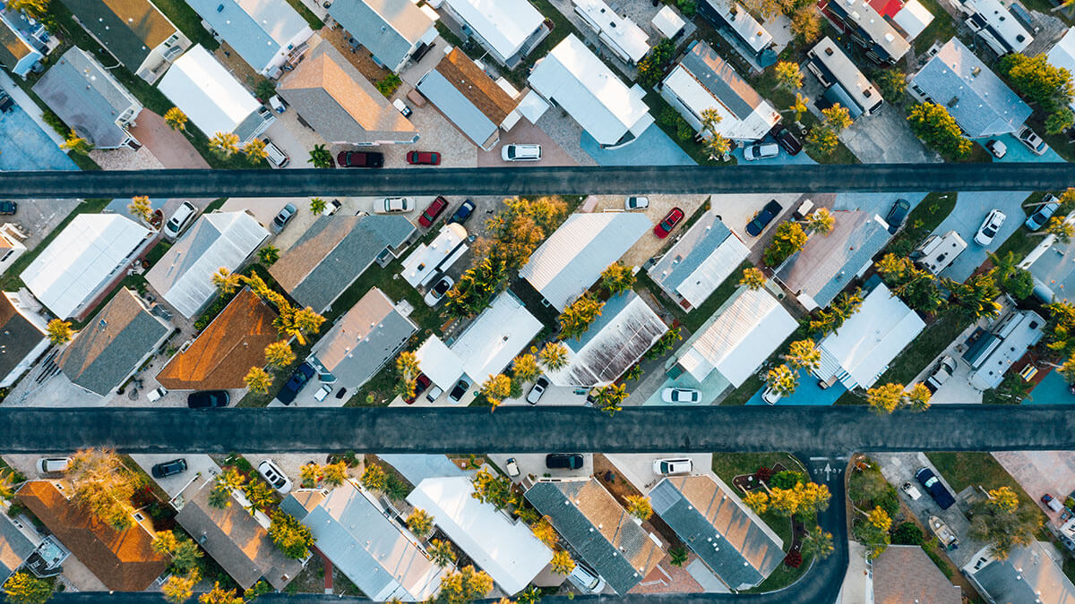aerial view of residential neighborhood