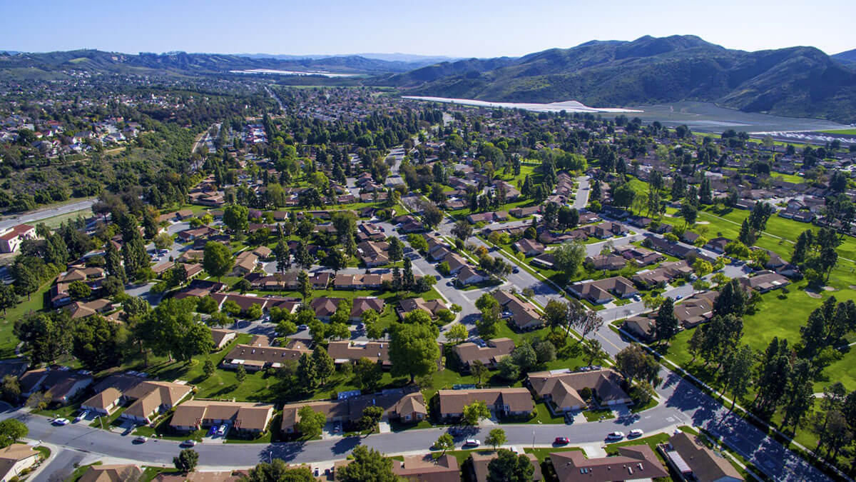 aerial view of a suburb