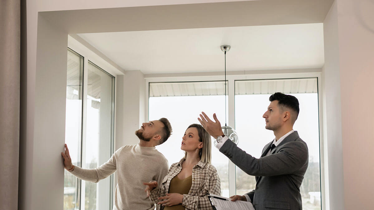 couple getting their home appraised