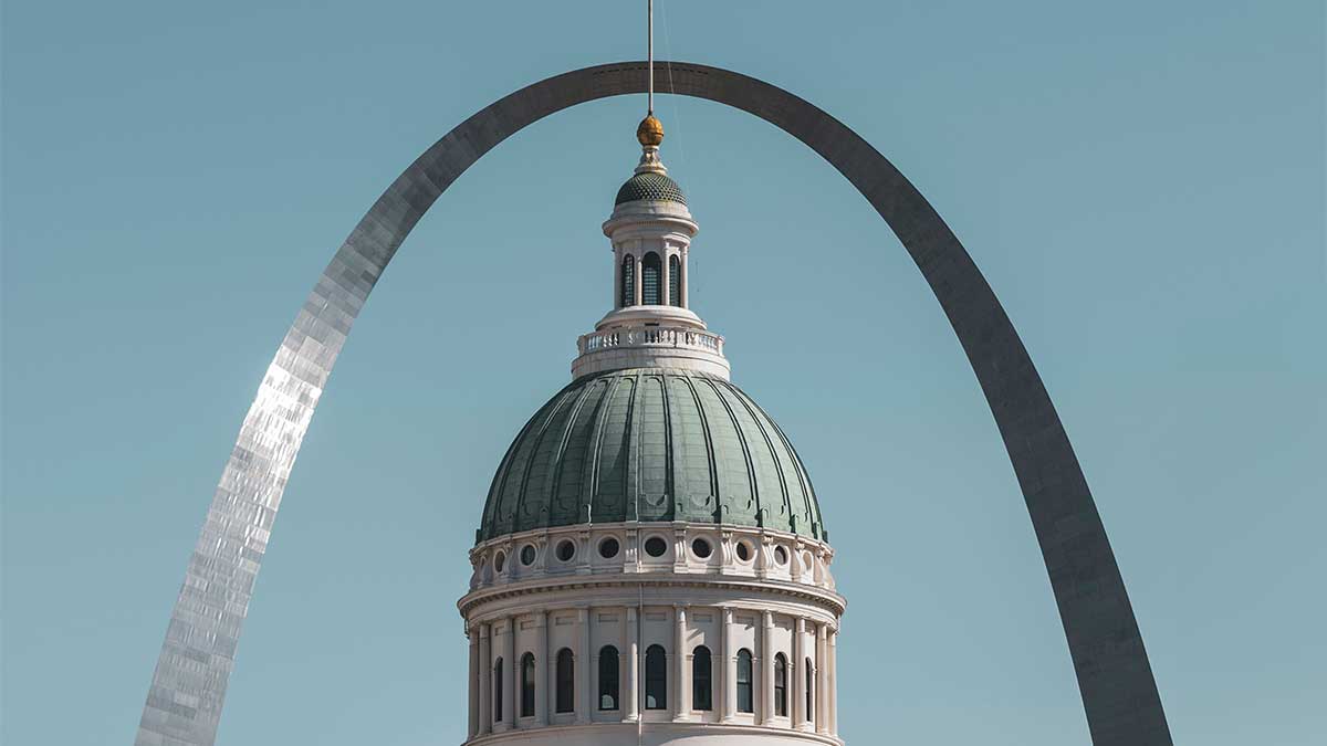 The Gateway Arch in St Louis, Missouri