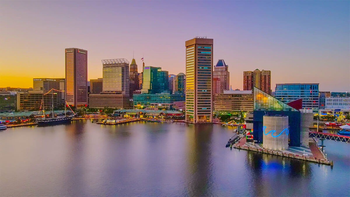 cityscape of Baltimore Harbor
