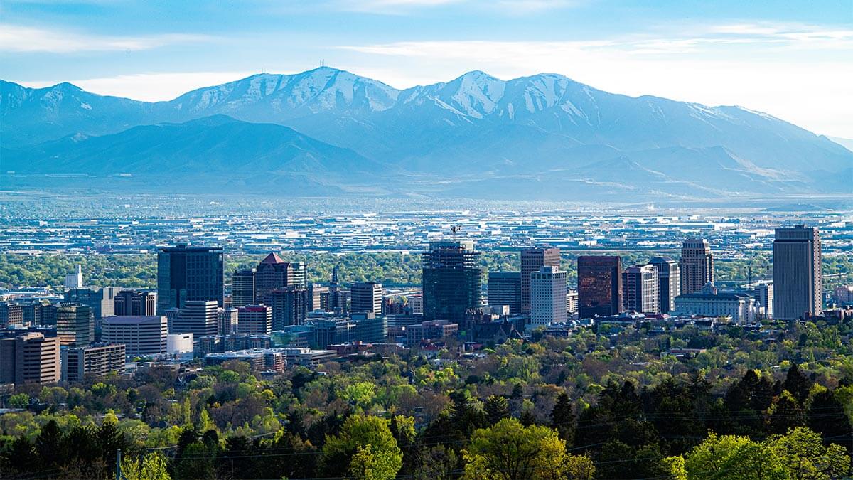 aerial view of Salt Lake City, Utah