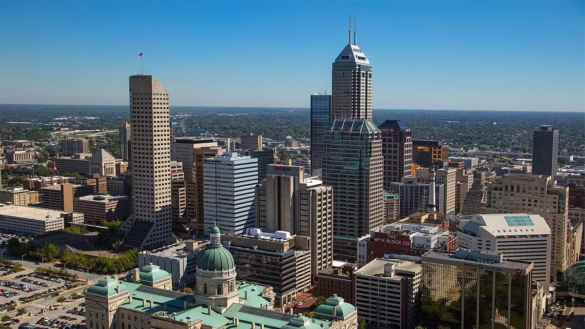 Aerial view of Indianapolis